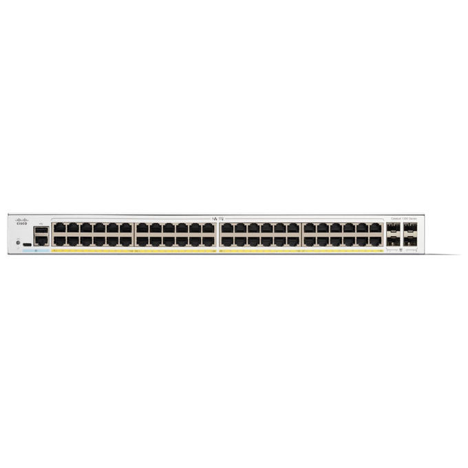 Cisco, Switch Gestito, 48 Porte GE, PoE, 4x1GE SFP, Catalyst 1300-48P-4G