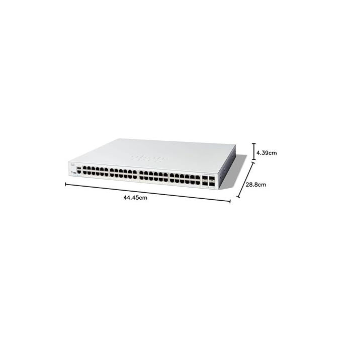 Cisco, Switch Catalyst C1300-48T-4G, 48 Porte Gigabit Ethernet, Gestito, Montabile su Rack