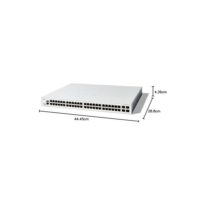 Cisco, Switch Gestito, 48 Porte 1G, 4x10GE SFP+, Catalyst 1300-48T-4X