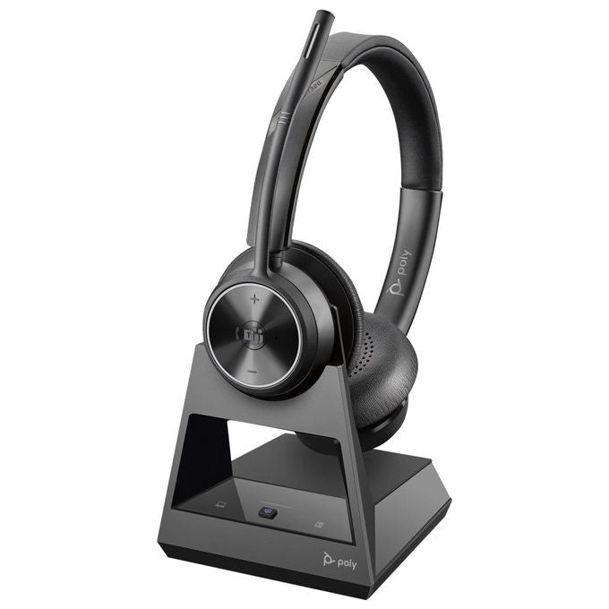 Hp Poly Savi 7320, Cuffie Stereo da Ufficio DECT, Binaurale, Nero