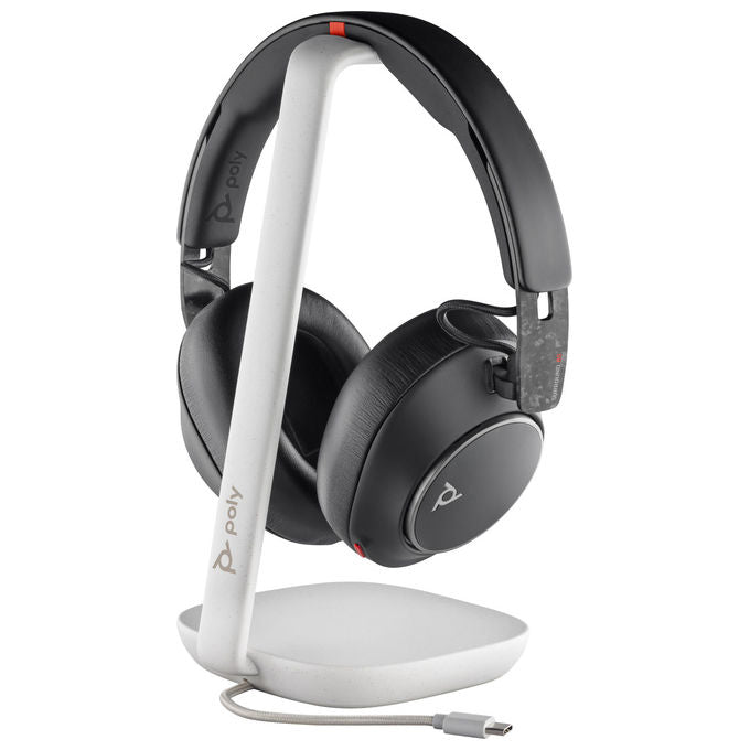Hp Poly Voyager Surround 85 Uc, Cuffie Bluetooth con Archetto Nere, Incl. Adattatore e Base