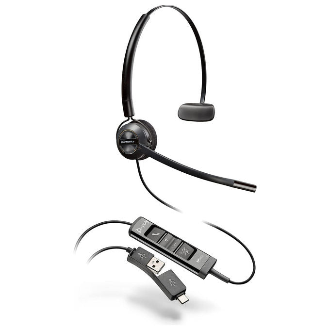 HP Poly, Cuffie convertibili USB-A EncorePro 545, Monoaurale, Nero, Similpelle