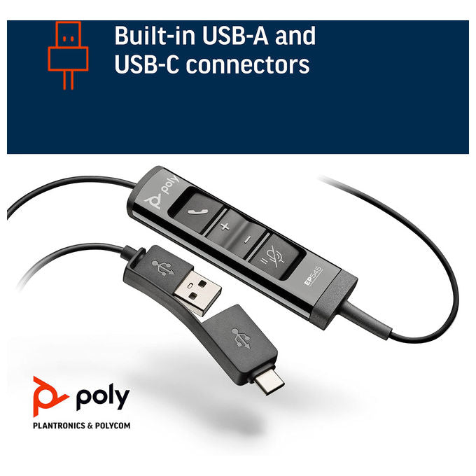 HP Poly, Cuffie convertibili USB-A EncorePro 545, Monoaurale, Nero, Similpelle