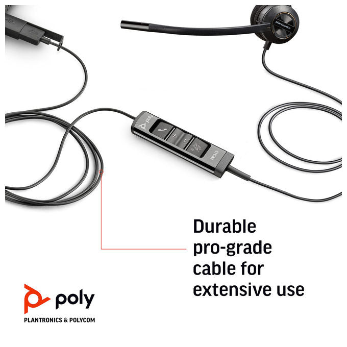 HP Poly, Cuffie convertibili USB-A EncorePro 545, Monoaurale, Nero, Similpelle