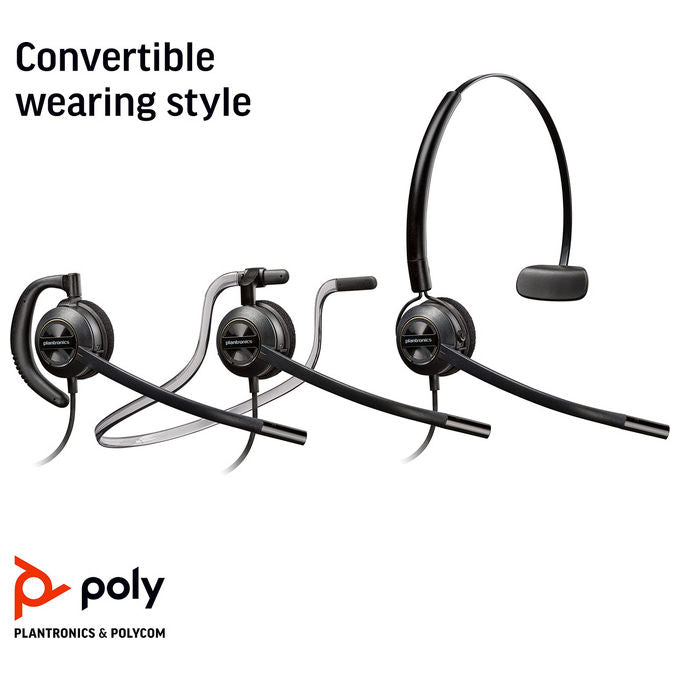 HP Poly, Cuffie convertibili USB-A EncorePro 545, Monoaurale, Nero, Similpelle