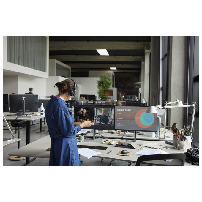 Hp Poly, Cuffie Monoaurale Savi 8410, Certificate Microsoft Teams, Ufficio, Wireless, Bluetooth, Nero