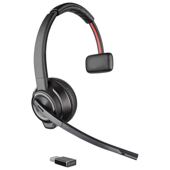 Hp Poly, Cuffie Monaurali Savi 8210, DECT, 1880-1900 Mhz, Top con Base di Ricarica, Nero