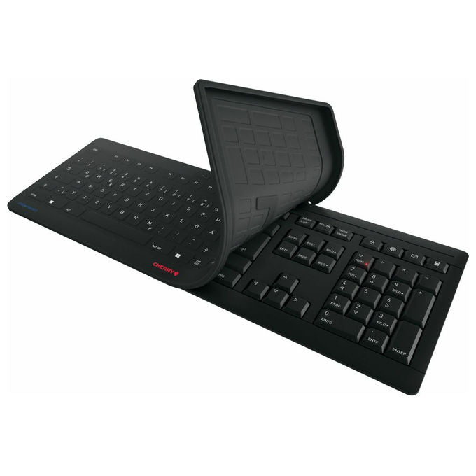 Cherry, Tastiera Wireless, QWERTY UK Inglese, Nera, Stream Protect