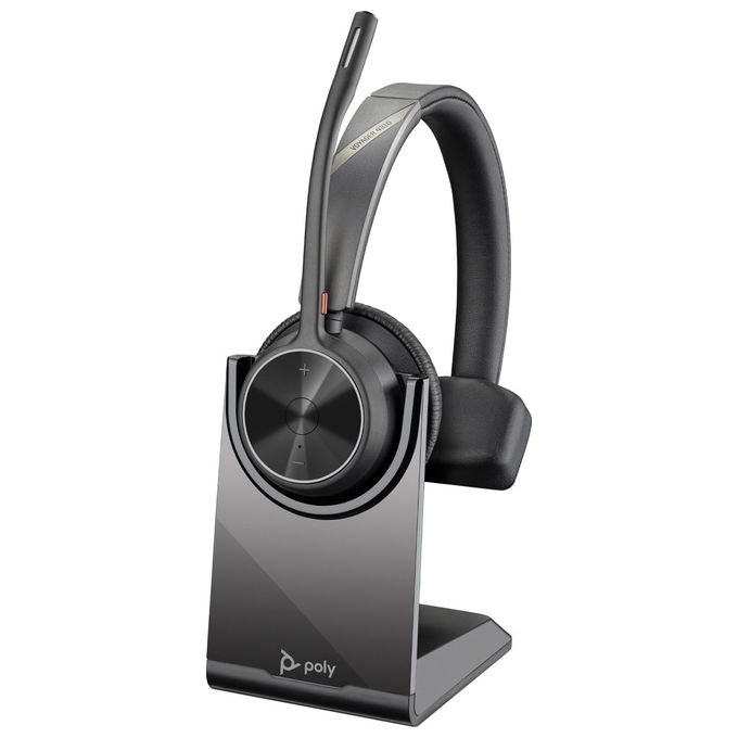 Hp Poly Voyager 4310 UC, Cuffie Bluetooth Mono con USB-C e Base di Ricarica, Nero