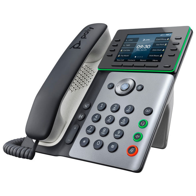 Hp Poly, Telefono IP Edge E300, PoE, Nero, Microtelefono cablato