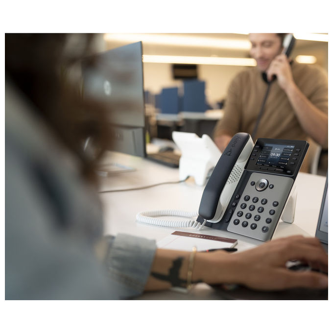 Hp Poly, Telefono IP Edge E320, PoE, Bluetooth, Display a Colori, Protezione Microban