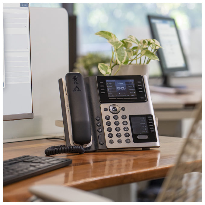 HP Poly, Telefono IP, Edge E400, PoE, Display a Colori, Nero