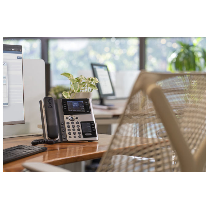 HP Poly, Telefono IP, Edge E400, PoE, Display a Colori, Nero