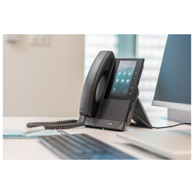 HP Poly, Telefono Multimediale Aziendale CCX 505, Open SIP, PoE, Nero