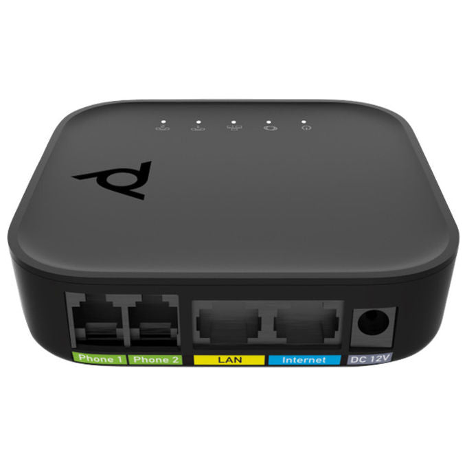 Hp Poly, Adattatore VoIP Ata 402, 2 Porte Fxs, Open Sip, Nero