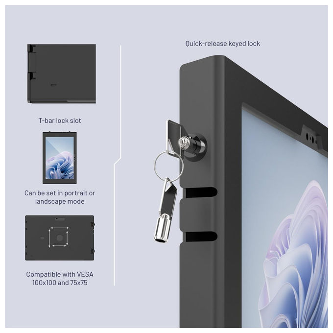 Compulocks, Supporto Antifurto Tablet, 13 Pollici, Compatibile Microsoft Surface Pro 8-9-10, Montaggio a Parete