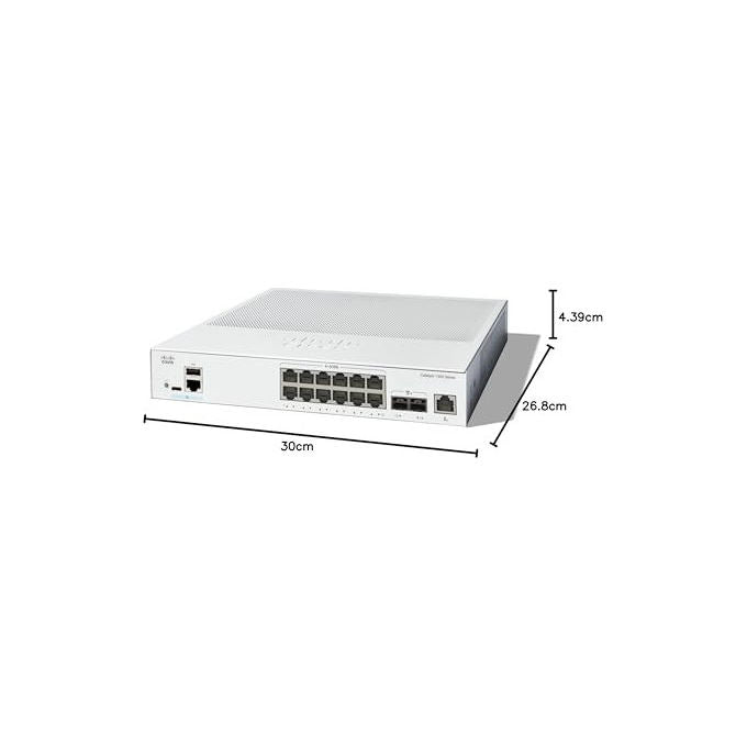 Cisco, Switch di rete gestito L2-L3, 12 porte 10GE, 2x10G SFP+, Grigio