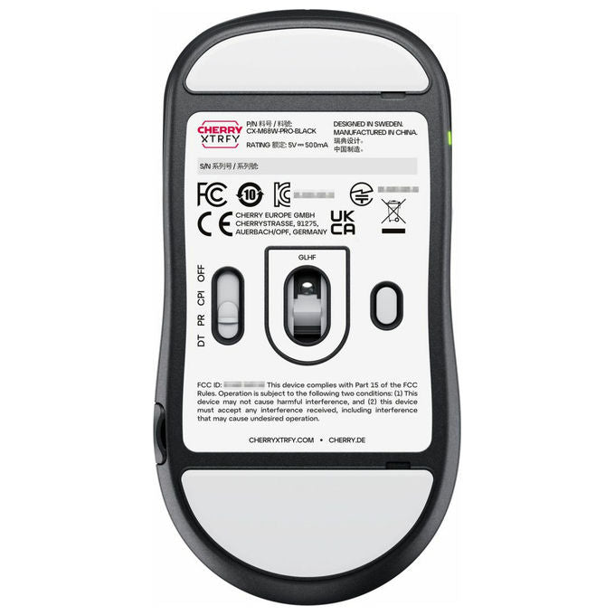 Cherry Xtrfy, Mouse Gaming Wireless M68 Pro, 8000 Hz, Simmetrico, Ottico