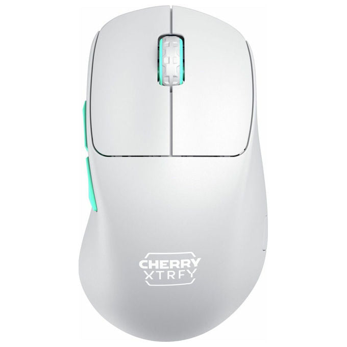 Cherry Xtrfy, M64 Wireless, Mouse Gaming Ergonomico, 26000 DPI, Blu Turchese Bianco