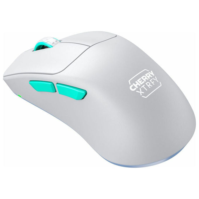 Cherry Xtrfy, M64 Wireless, Mouse Gaming Ergonomico, 26000 DPI, Blu Turchese Bianco
