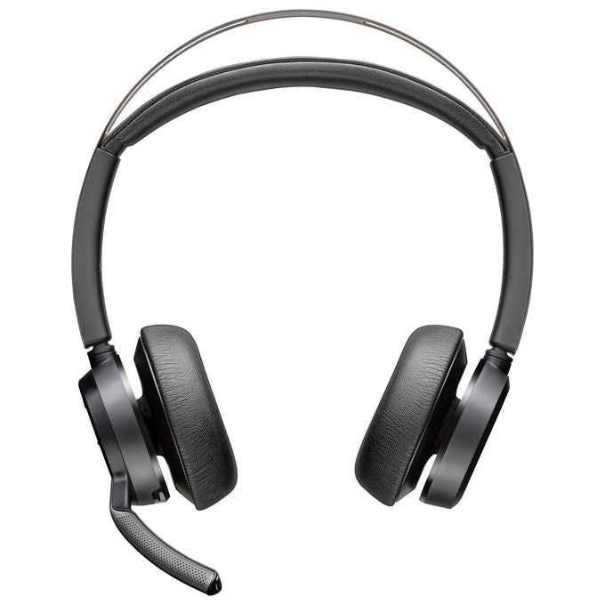 HP Poly, Cuffie Voyager Focus 2, Wireless Bluetooth, USB-C, Nero, con Base di Ricarica