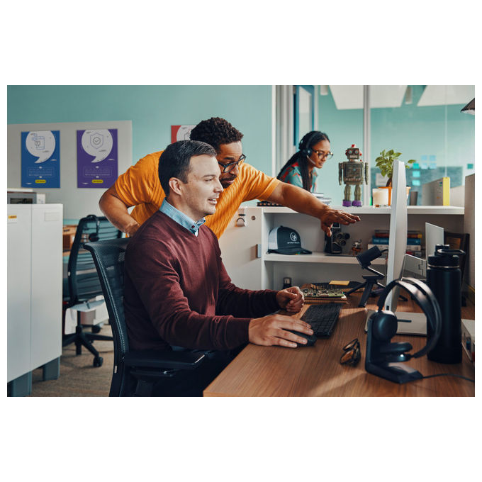 HP Poly, Cuffie Voyager Focus 2, Wireless Bluetooth, USB-C, Nero, con Base di Ricarica