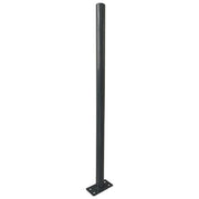 Vigor, Paletto Tondo con Piastra, Plasticato antracite RAL-7016, Diametro 48 mm, Altezza 180 cm