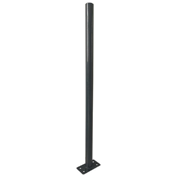 Vigor, Paletto Tondo con Piastra, Plasticato antracite RAL-7016, Diametro 48 mm, Altezza 180 cm