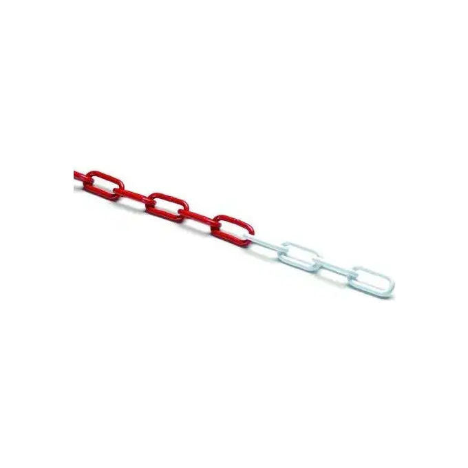 El-Ga Distribuzione, Catena Bicolore in Acciaio Zincato e Verniciato, 30 Metri, Filo 5 mm, Bianco-Rosso