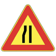 Viglietta Guido, Segnale Stradale Temporaneo, Strettoia Asimmetrica Sinistra FIG.385, Segnale da Cantiere, Lato 90 cm