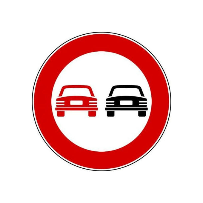 Vigor, Segnale Stradale Divieto di Sorpasso Fig. 48, Diametro 60 cm, Lamiera Classe I