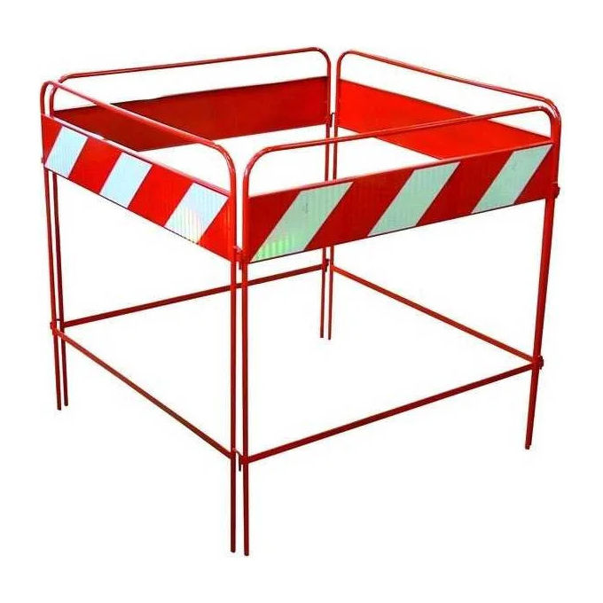 Barriera Segnaletica per Chiusini, Bianca e Rossa, 100x80 cm, Modello Fig. 402