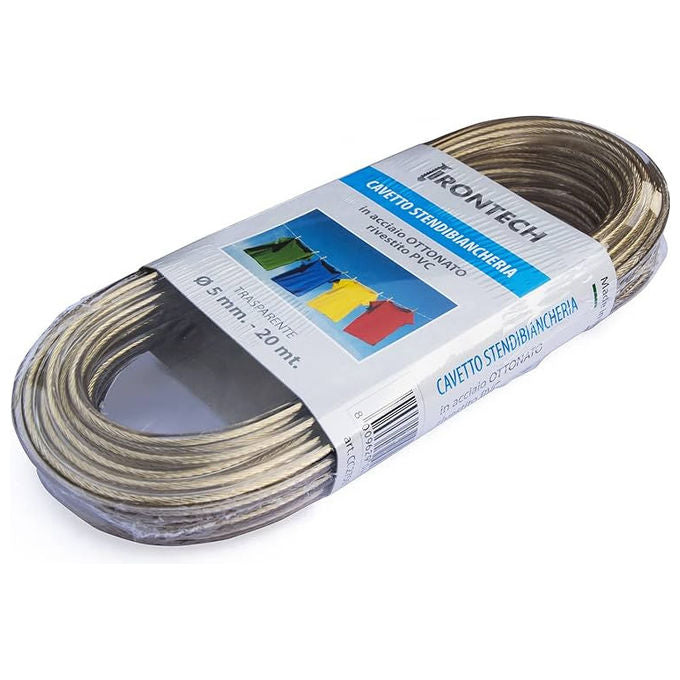 Cavo per Stendere Ottonato Trasparente, Lunghezza 100m, Diametro 5mm