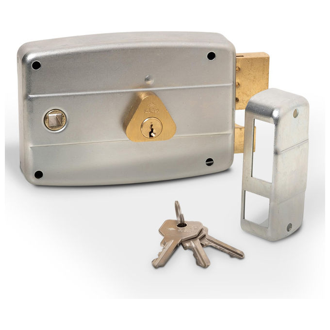 Cisa, Serratura per Porta in Ferro da Applicare, Entrata 60 mm, Acciaio Zincato, Mano Destra