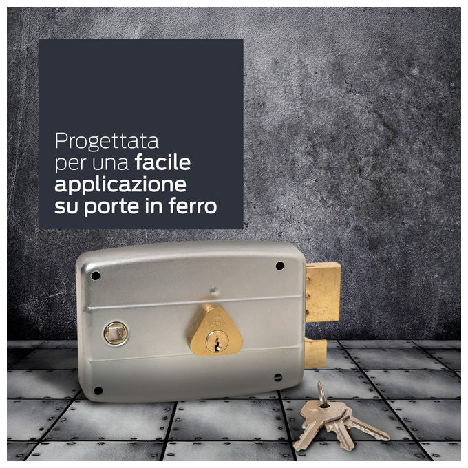 Cisa, Serratura per Porta in Ferro da Applicare, Entrata 60 mm, Acciaio Zincato, Mano Destra