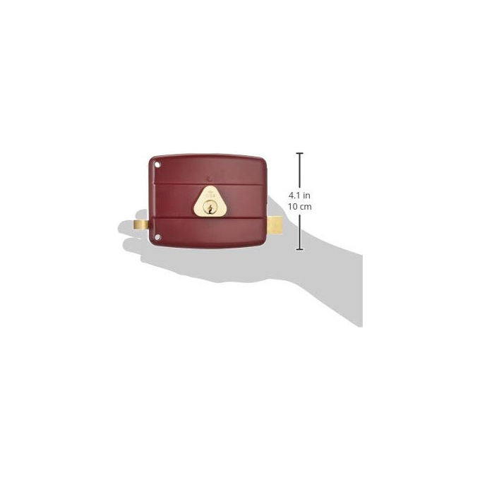 Cisa, Serratura da Applicare, Acciaio Verniciato Rosso Amaranto, Entrata 60mm, Cilindro Interno, Mano Destra