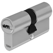 Yale, Cilindro Europeo di Alta Sicurezza, Nichelato, 35-45mm, Doppio, Frizionato, con 4 Chiavi
