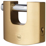 Yale, Lucchetto Antiscasso Rettangolare, 90 mm, Corpo Ottone, 2 Chiavi