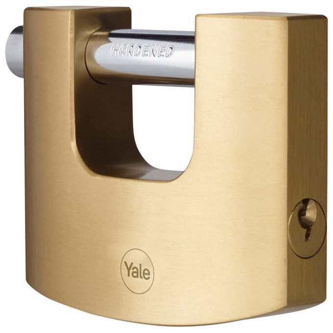 Yale, Lucchetto Antiscasso Rettangolare, 90 mm, Corpo Ottone, 2 Chiavi