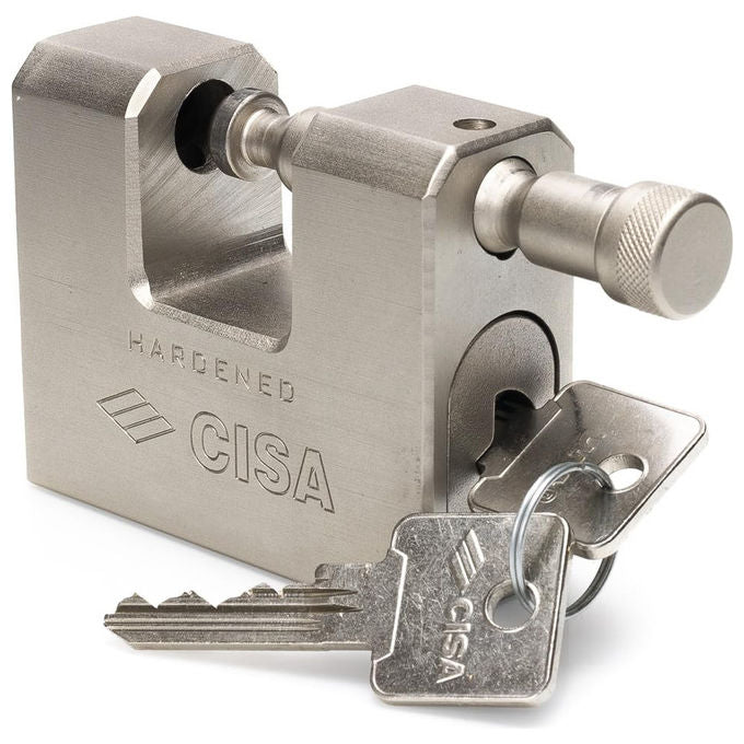 Cisa, Lucchetto Corazzato Acciaio, Antiscasso 84mm, Chiave Lim per Serrande