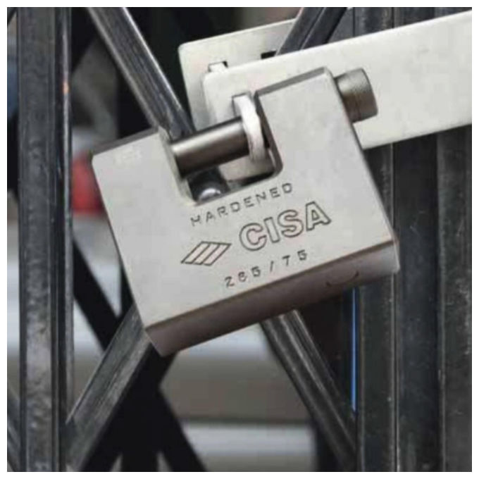 Cisa, Lucchetto Corazzato Acciaio, Antiscasso 84mm, Chiave Lim per Serrande