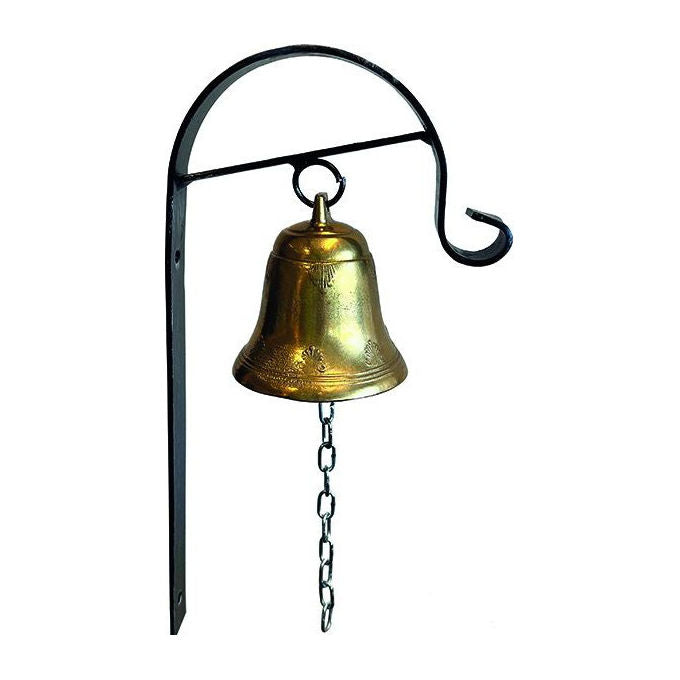 Sprint, Campana in Ferro Battuto e Ottone, Diametro 100 mm, Altezza 40x20 cm