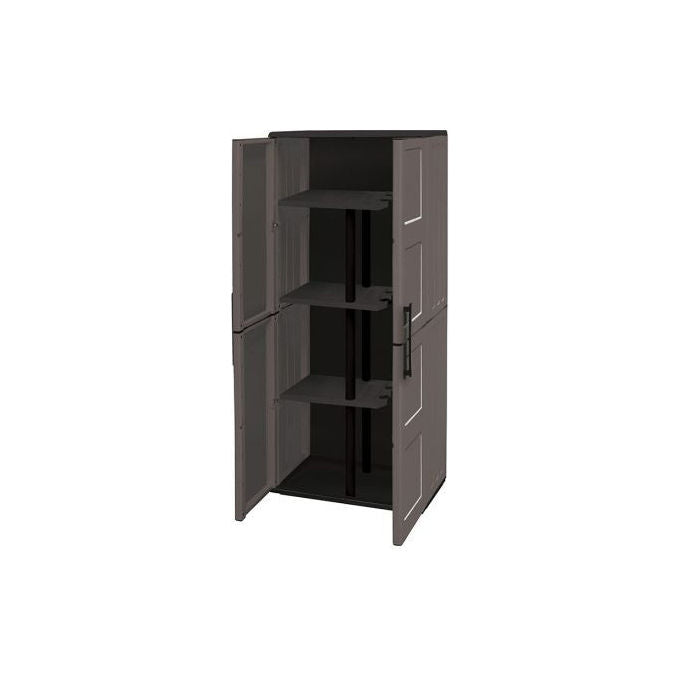 Art Plast, Armadio Portascope Free, 68x37x169 cm, In Polipropilene, Grigio, Con 3 Ripiani