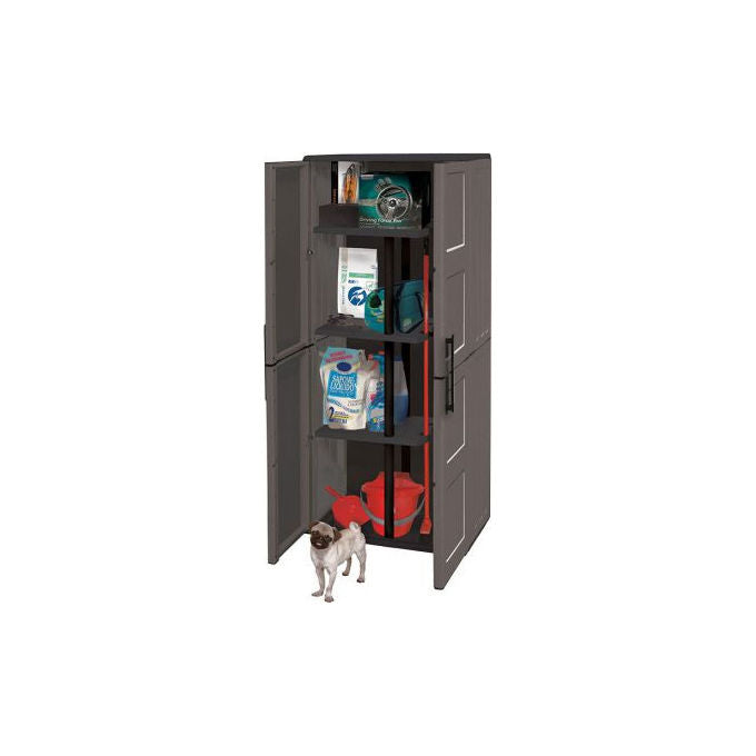 Art Plast, Armadio Portascope Free, 68x37x169 cm, In Polipropilene, Grigio, Con 3 Ripiani