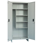 Prometal, Armadio Portascope in Lamiera Verniciata Grigia, 80x40x180 cm, con 4 Ripiani