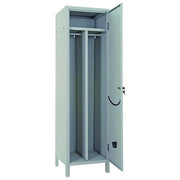 Pro.Metal, Armadio Spogliatoio Sporco-Pulito, 1 Posto, Acciaio Verniciato Grigio, 179.5x50x50 cm