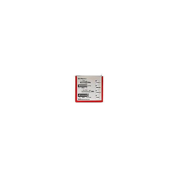 Fischer 567620 SX Plus Tassello Nylon con Vite 5x25 mm 100 pezzi Muro Pieno Forato Calcestruzzo colore Grigio