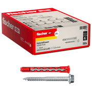 Fischer HybridPower 50x, Tassello Prolungato Nylon Acciaio, Vite Esagonale Flangiata Torx