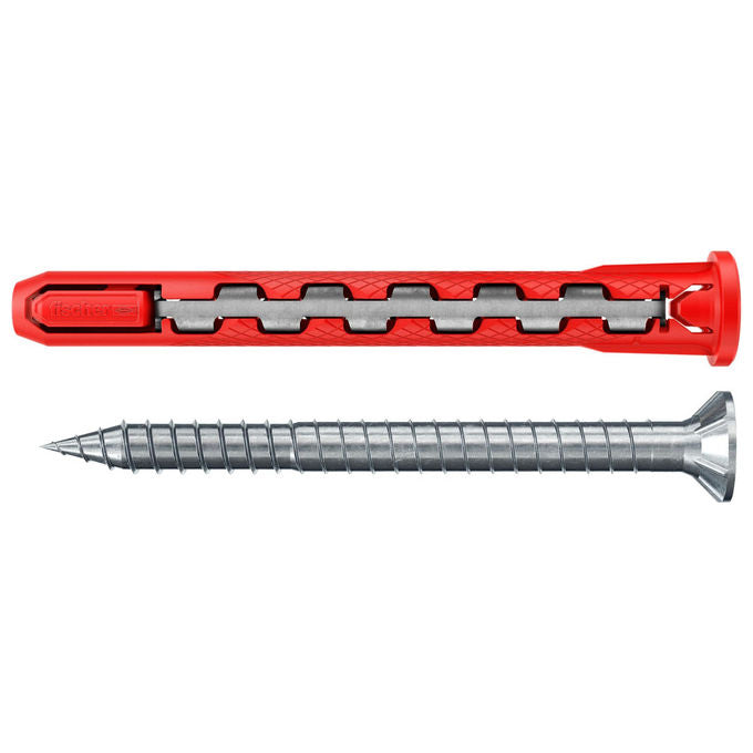 Fischer, Tasselli Prolungati HybridPower 50x, Nylon e Acciaio, Vite Svasata Piana Torx, 577365