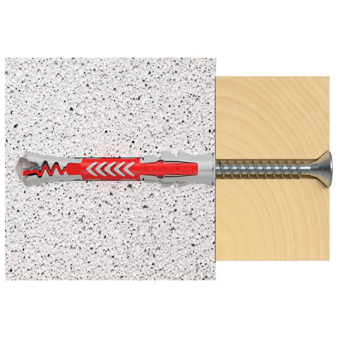 Fischer 538250 DuoPower Tasselli Universali 6x50 mm 100 pezzi per Calcestruzzo Mattone Forati e Cartongesso colore Grigio